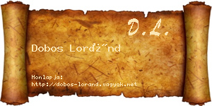 Dobos Loránd névjegykártya